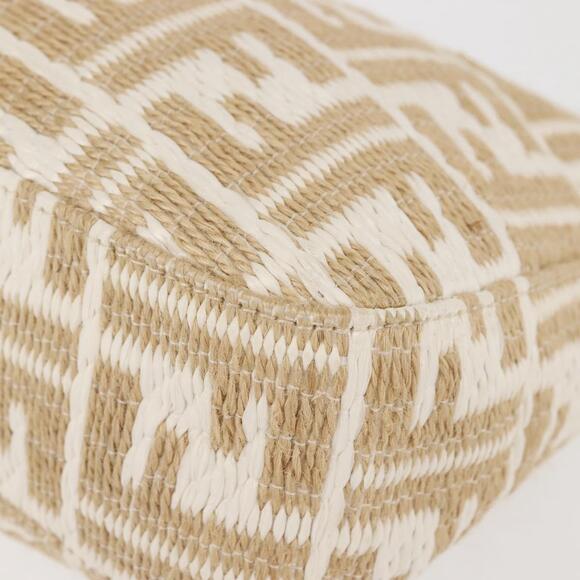 FENDI Zucca Canvas Shoulder Bag Straw Beige Gold - Picture 9 of 13